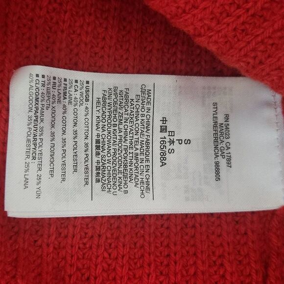 Gap Red Sweater NWT Size Small Red Roll Neck Sweater - Picture 9 of 11